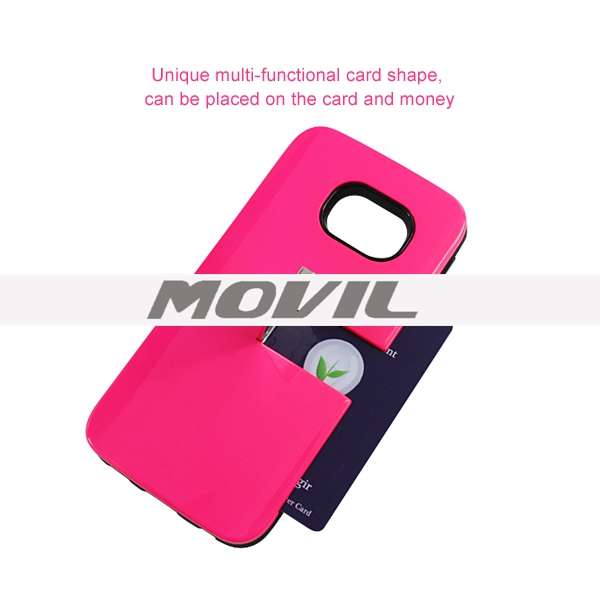 NP-2595 Tarjeta y Barniz Funda TPU PC para Samsung para Galaxy S6 edge-8